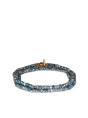 Teal/green/grey Mini Stretch Bracelet Wrap