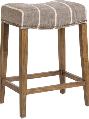 Saddle Counter Stool, Striped Graphite