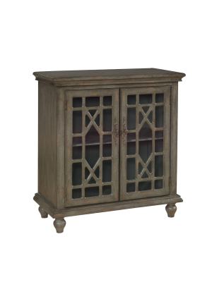 Jordan Antiqued 2 Door Cabinet Gray - Treasure Trove Accents