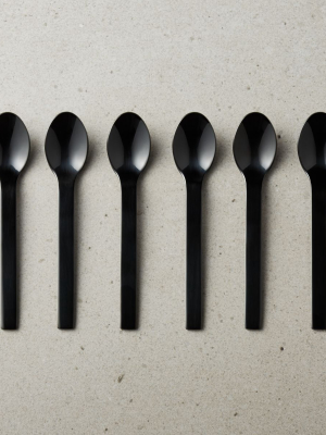 Set Of 6 Mini Black Cocktail Spoons