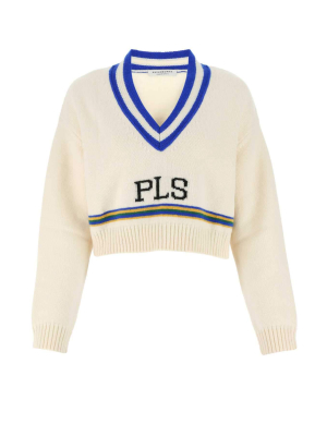 Philosophy Di Lorenzo Serafini Logo Intarsia Cropped Jumper