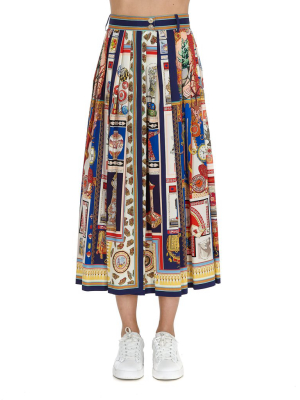 Etro Graphic Print Midi Skirt