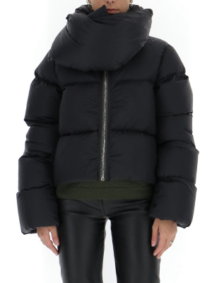 Rick Owens Funnel Neck Cropped Down Jacket