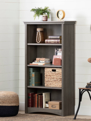 57.75" Artwork 4 Shelf Bookcase Gray Maple - South Shore