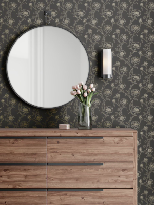 Tempaper Peonies Noir Removable Wallpaper