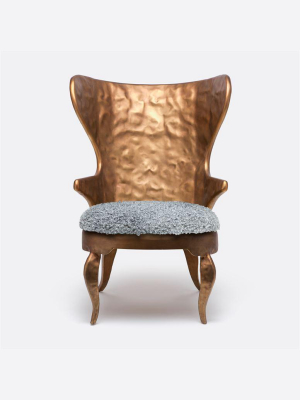 Alfred Upholstered Lounge Chair Gold
