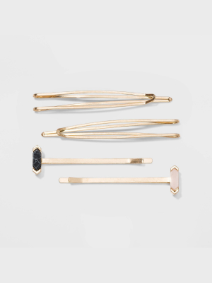 Metal Triangle And Bar Shape Bobby Pins - Universal Thread™ Gold