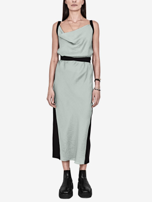 Two-tone Cowl-neck Dress