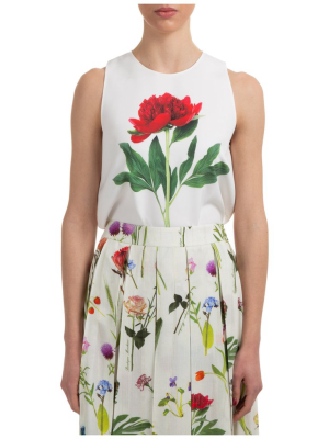 Boutique Moschino Rose Printed Tank Top