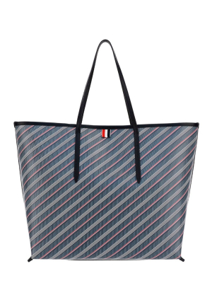 Thom Browne Striped Shopper Tote Bag