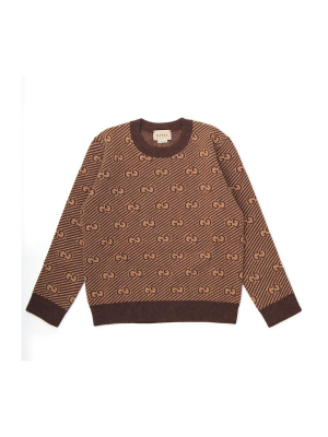 Gucci Kids Gg Intarsia Sweater