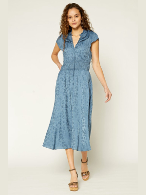 Gathered Yoke Midi Dress