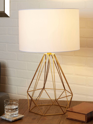 10" Celeste Wire Prism Silverwood Table Lamp (includes Cfl Light Bulb) Gold - Decor Therapy