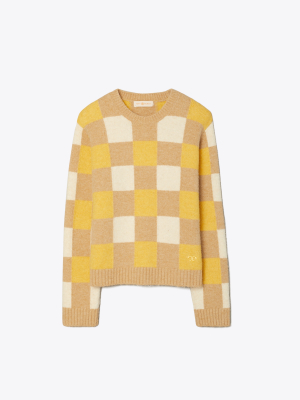 Checkered Intarsia Sweater
