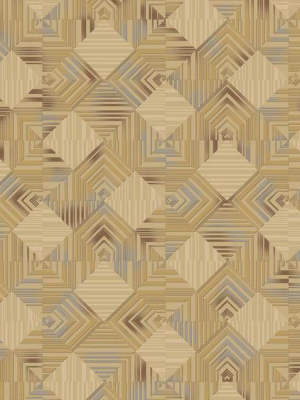 Navajo Wallpaper In Metallic And Beige By Antonina Vella For York Wallcoverings