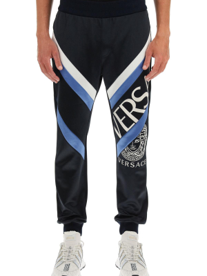 Versace Logo Embroidered Track Pants