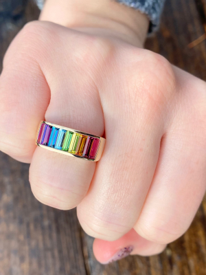 Rainbow Gemstone Stacking Band