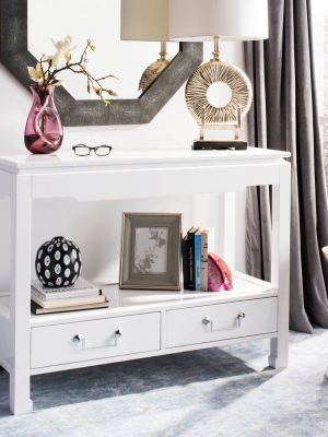 Corbell 2 Drawer Lacquer Console Table White - Safavieh