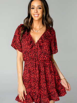 Buddylove Trixy Ruffled Mini Dress - Heat