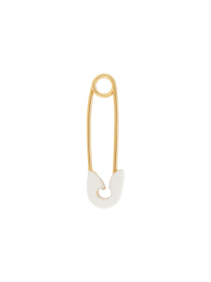 Neon White Enamel Safety Pin Earring