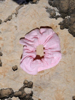 Terra Pink Linen Scrunchie