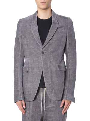 Rick Owens Velvet Front Button Blazer