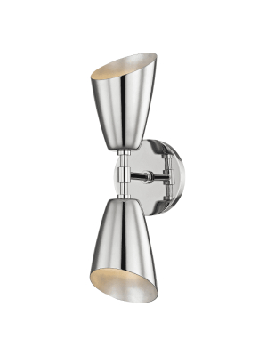 Kai 2 Light Wall Sconce - Polished Nickel