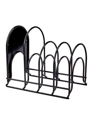Cuisinel Heavy Duty Steel Construction Extra Large 5 Pan And Pot Organizer 5 Tier Rack, 12.2 Inch, Black
