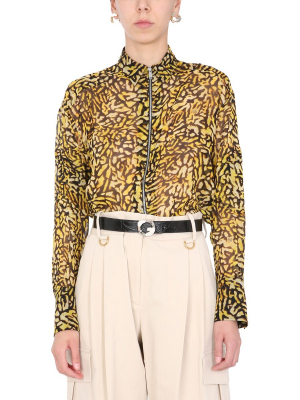 Givenchy Animal Print Zipped Shirt