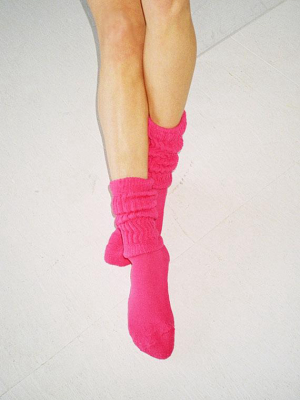 Hot Pink Slouch Socks