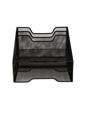 5 Compartment Mesh File Organizer Black - Mind Reader