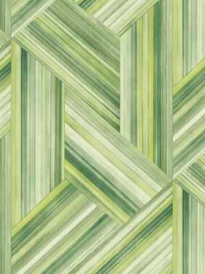 Geo Inlay Wallpaper In Chartreuse And Basil From The Living With Art Collection By Seabrook Wallcoverings