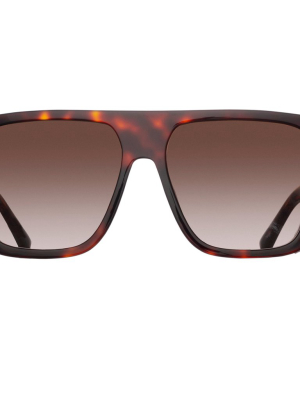 Magda Butrym Flat Top Sunglasses In Tortoiseshell And Brown