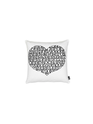 International Love Heart Graphic Print Pillow