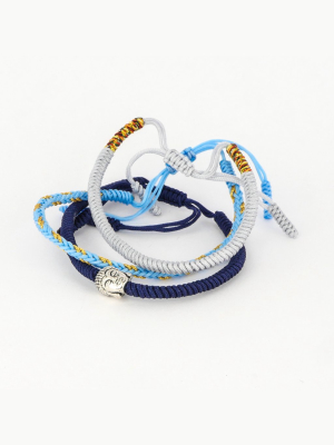 Jean Claude Tibetan Lucky Knots Multi-colored Set Of 3 Bracelets