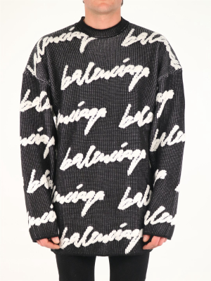 Balenciaga 3d Scribble Knit Sweater