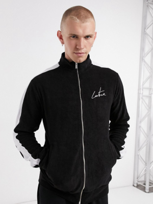 The Couture Club Track Top With Contrast Panel In Black