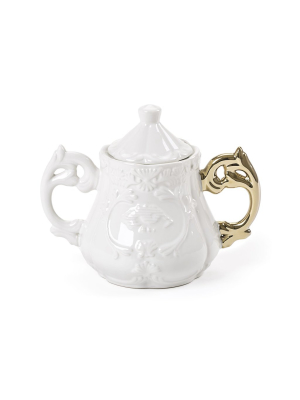 Porcelain I-sugar Bowl W/ Gold Handle