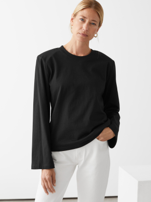 Relaxed Padded Shoulder Top