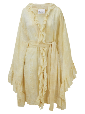 Anita Butter Yellow Tie Dye Plaid Mini Robe