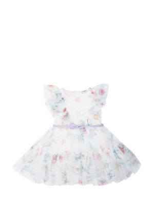 Monnalisa Floral Print Ruffled Dress