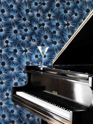 Estella Wallpaper In Midnight Blue And Gilver By Nina Campbell For Osborne & Little