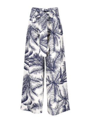 P.a.r.o.s.h. Palm Tree Printed Wide Leg Trousers