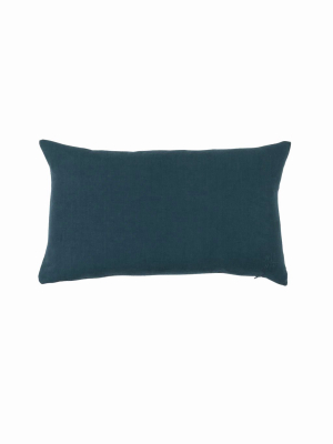 Simple Linen Bolster Pillow Peacock