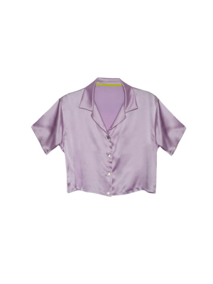 Jacarandas Silk Cropped Shirt