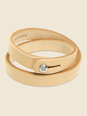 Double Wrap Wristband - Natural/stainless