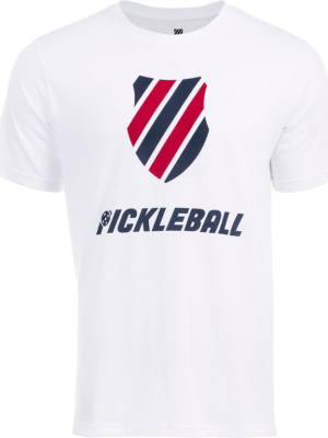 104432-114 | Mens Pickleball T-shirt | White/blue/red