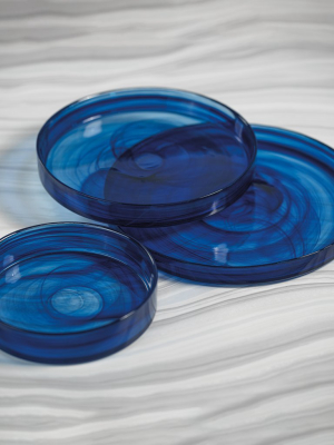 Moonbay Indigo Blue Alabaster Tray/plate