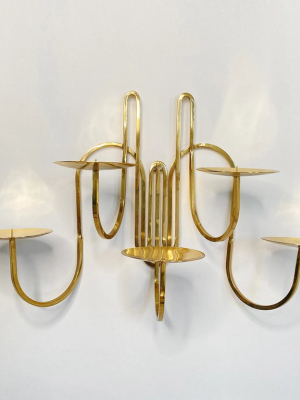 Five Armed Brass Candle Holder