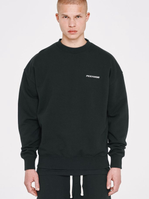 Logo Oversized Sweater Washed Black